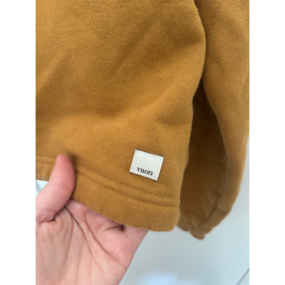 Vuori Restore Sweatshirt Women M Brown Crewneck Pullover Cropped Drawstring Hem - Picture 2 of 7